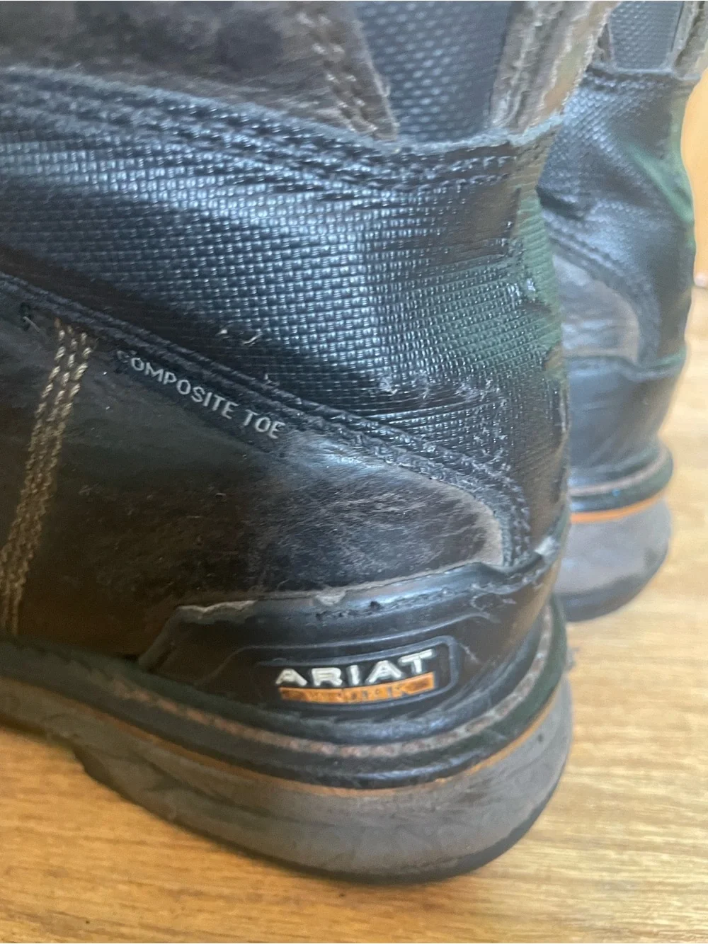 Men's Ariat Black Leather Work Boots with Composite Toe, Sz 10